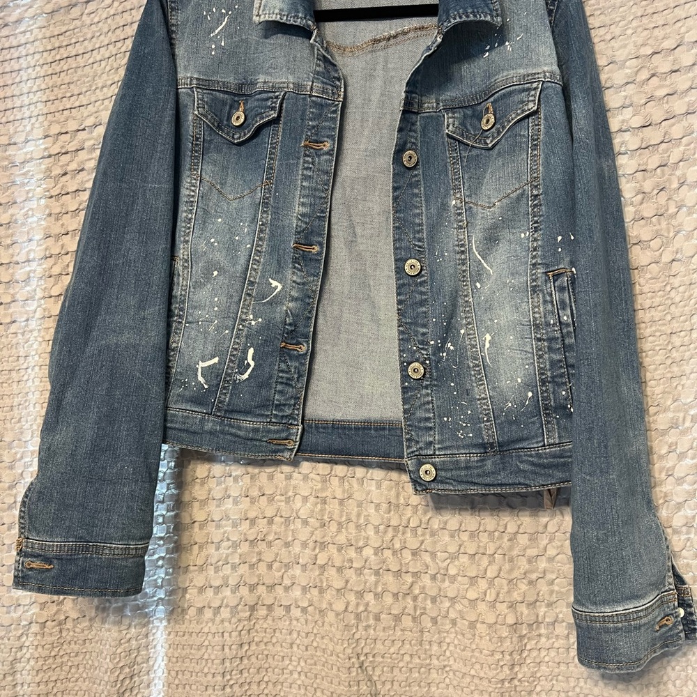 Vanilla Star Blue Denim Jacket with White Accents